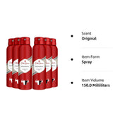 Old Spice Original Deodorant Body Spray, Aluminum-Free, Citrus Herbal Scent, 5.1 oz, Pack of 6