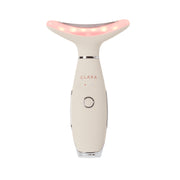 Clara Red Light Therapy Wand, Face and Neck Collagen Booster with Sonic Vibration and Heating, White