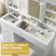 Ktaxon Large 47.2 Makeup Vanity with 3 Color Light