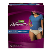 Depend CA-041717-1276 Silhouette Incontinence Briefs for Women, L/XL, 52 count