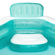 Funsicle Summer Escape Inflatable Swimming Pool, 8.7 ft Rectangular, Lagoon Blue, 4 Cushioned Seats with Backrests, 2 Built-In Drink Holders, KB0986000