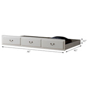 Acme Bailee Twin Trundle Bed with Storage Function, White, 76in x 41in x 11in, 39102