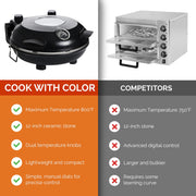 Cook With Color YWPM2120GUN Electric Indoor Countertop Pizza Maker, 1200W, 12