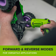 Greenworks 8V Cordless Screwdriver, 70 in-lb Torque, 5+1 Clutch Settings, Dual-Position Handle, Includes 2 Bits and USB-C Charging Cable