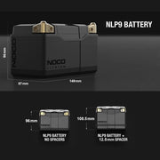 NOCO Lithium NLP9 Group 9 12V 3Ah LiFePO4 Powersport Battery, 400A Starting Power, Universal Multi-Terminal Design