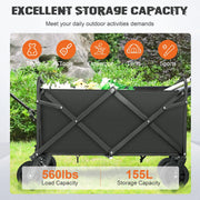Qunler 001pf 560 lbs Heavy Duty Collapsible Big Bucket Utility Garden Cart, Black