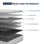 Avenco Pearl 6 Innerspring Mattress, Medium-Firm, Twin Size, White