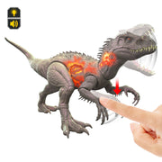 Mattel Jurassic World Ultimate Damage Indominus Rex Dinosaur Action Figure with Lights, Sounds, Attack, 17.7 in, JLD20