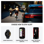 Garmin Varia RearVue 820 Rearview Radar and Tail Light, Advanced Vehicle Tracking, Brake Light Flash, Up to 24 Hour Battery Life