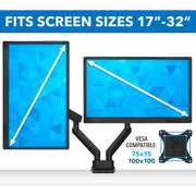 Mount-It Dual Monitor Desk Mount, Full Motion Arms, Height Adjustable, Fits Two 17