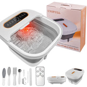 Collapsible Foot Spa Bath with Heat and Massage Rollers  Touch Screen  Bubble  Foot Pedicure Kit  Temperature Control
