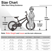 Glerc 12 Inch Kids BMX Bike with Training Wheels, Coaster Brake, Adjustable Seat, White