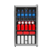 Arctic King Beverage Refrigerator, Compact 3.3 Cu Ft Mini Fridge with Glass Door, LED Light, Adjustable Shelves, Silver, ARV115B1ASLT
