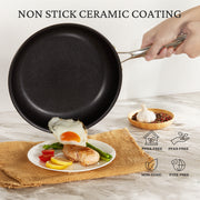 Kitexpert Nonstick Frying Pans Set, 6 Pcs, Titanium Ceramic Coating, Star-Textured Interior, Oven Safe to 450F, Dishwasher Safe, All Cooktops Compatible