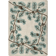 American Dakota Pine Bough Border Vanilla Rug - 4' x 5'