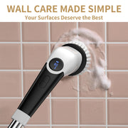 YKYI Electric Spin Scrubber with 8 Interchangeable Brush Heads, 3-Speed Settings, Voice Broadcast, Adjustable Telescopic Handle