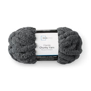 Mainstays TTR160105-CH Chunky Chenille Yarn, 31.7 yd, Charcoal Grey, 100% Polyester, Super Bulky