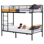 Zimtown BB-GY-STD300 Metal Bunk Bed Twin Over Twin, Heavy Duty Steel Frame, Safety Guardrails, Flat Ladder, Under-Bed Storage, Gray