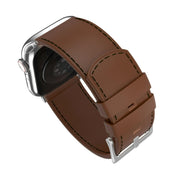 MobyFox Leather Watch Band, Premium Brown Genuine Leather, Compatible with Apple Watch Series 1-10 and Most 22mm Smartwatches, Stainless Steel Lugs, Pin-and-Tuck Buckle