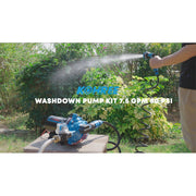 Kohree Upgraded 12V DC Washdown Pump Kit, 7.5 GPM, 80 PSI, Five-Chamber Self-Priming Diaphragm Pump with Pressure Switch and Spray Nozzle