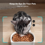 Petlibro PL-AF203-03W-WM Granary Automatic Cat Feeder with Camera, 1080P HD Video, Night Vision, 5G WiFi, App Control, Two-Way Audio, Dual Bowls, 5L Capacity, White