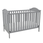 Baby Relax Adele 3-in-1 Convertible Crib, Light Gray, Solid Pine Wood, Adjustable Mattress Heights, Contemporary Design