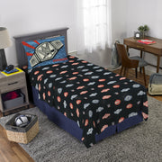 WWE Kids 4 Piece Full Sheet Set, Black Microfiber with Reversible Pillowcases, 10-Inch Deep Pocket, 9B284W