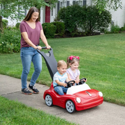 Step2 90777434 Side by Side Push Around Roadster, Plastic Pedal and Push Riding Toy, Red, 50 lb Capacity