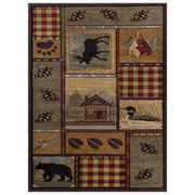 Tayse Rugs Homespun Cabin Novelty Lodge Area Rug - Multi-Color - 8'9