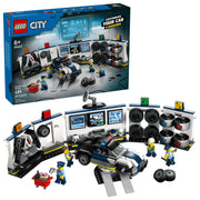 LEGO City Custom Police Car Garage Building Set, Modular Design, Customizable Police Cruiser, Vehicle Turntable, 489 Pieces, Ages 6+