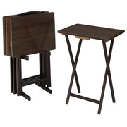 Mainstays PMTB01922-05 5-Piece Set Folding Tv Tray Table, Walnut 19 x 15 x 26 Inch