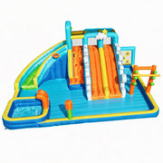 SaveJoy Giant 10-in-1 Inflatable Water Slide Bounce House with 750W Blower, 207x185x87 in, Backyard Water Park for Kids Ages 3-8, Indoor and Outdoor Use, 93241T