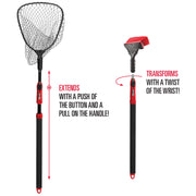 EGO 75067 Kryptek S2 Slider Compact Landing Net - Clear Rubber - 17'' x 19'' Hoop - 29''-60'' Handle