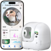 PETKIT Purobot Max Pro Self-Cleaning Cat Litter Box with AI Camera, 210 Wide-Angle, Infrared Night Vision, 8L Waste Bin, Triple Odor Removal, xSecure Safety System, White