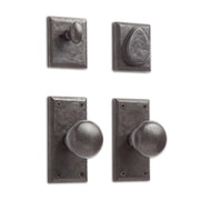 Signature Hardware SH552151DB Marwick Rectangular Solid Bronze Knob Set - Privacy, Passage and Dummy
