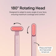 Solawave 4-in-1 Skincare Wand with Red Light Therapy, Galvanic Current, Warmth, Facial Massage, Rose Gold