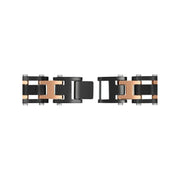 Brilliance Fine Jewelry Men's SS Two-Tone Black and Brown Link Bracelet