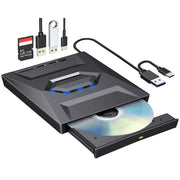 Finopo Drive 6in1 External CD DVD Drive for Laptop, Black