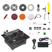 Aoresac E17379US-2 Mini Table Saw Multifunctional Portable Precision Craft Table Saw 100W Adjustable Cutting Depth 7 Speed