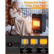 Kohree Portable Propane Space Heater, 18,000 BTU Radiant Cabinet Heater with 3 Heat Settings, Manual Control, Black, KR3311-WK
