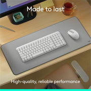 Logitech MK250 Bluetooth Wireless Keyboard and Mouse Combo, Compact Full-Size Keyboard with Numpad, Ambidextrous Mouse, Spill-Resistant Design, Off-White