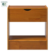Walker Edison WMDCL011D4CA1 Declan 1 Drawer Nightstand, Caramel Brown