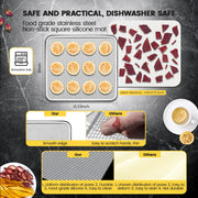 Cercker Food Dehydrator, 400W, 5 Stainless Steel Trays, Adjustable Thermostat 70-190F, 24H Timer, Transparent Glass Door, DBC-05A