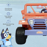 Bluey 12V 4-Wheeler Ride-On, 12 Volt Battery Powered Car for Kids w/Sounds - Ages 3 - 10 Years