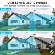 GENBOLT Solar WiFi Security Camera Outdoor, Dual Lens with 2.5K Color Night Vision, 8W Solar Powered, 15600mAh Battery, PIR Motion Detection, Dual Screen, Waterproof, GB217H