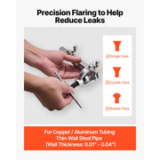 KFFKFF Brake Line Repair Kit, 3/16 in Copper-Coated Tubing, 45 Double and Single Flaring Tool Set, 25 ft Line, 16 Fittings, 4 Unions, Tube Cutter, 5 Adapters, Storage Case, CT-2032D
