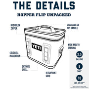 YETI Hopper Flip 8 Portable Soft Cooler, ColdCell Insulation, Waterproof DryHide Shell, Leakproof HydroLok Zipper, Black Forest Green, 8 Quart, 18060131842