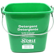Noble Products Small Green Detergent Bucket Cleaning Pail, 3 Quart, Set of 3, Square, Trilingual Labeling - Material: Metal