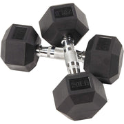 CQ Wellness Rubber Encased Hex Dumbbell in Pairs - Material: Alloy Steel
