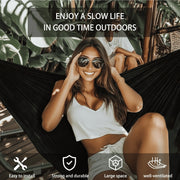 Yacona Hammock with Stand, Heavy Duty Steel Frame, Portable, Black, 600 lb Load Capacity